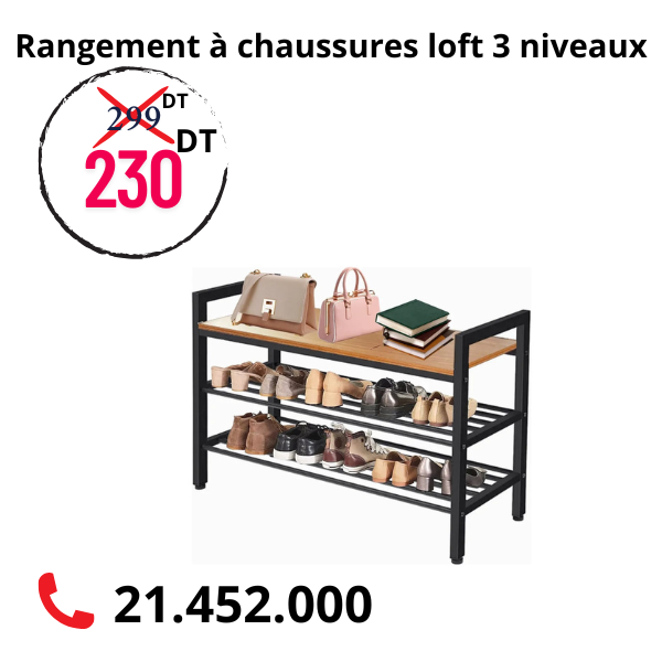 Rangement à Chaussures Loft 3 Niveaux