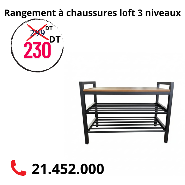 Rangement à Chaussures Loft 3 Niveaux