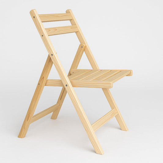 Chaise de Plage Pliable en Bois Massif Naturel