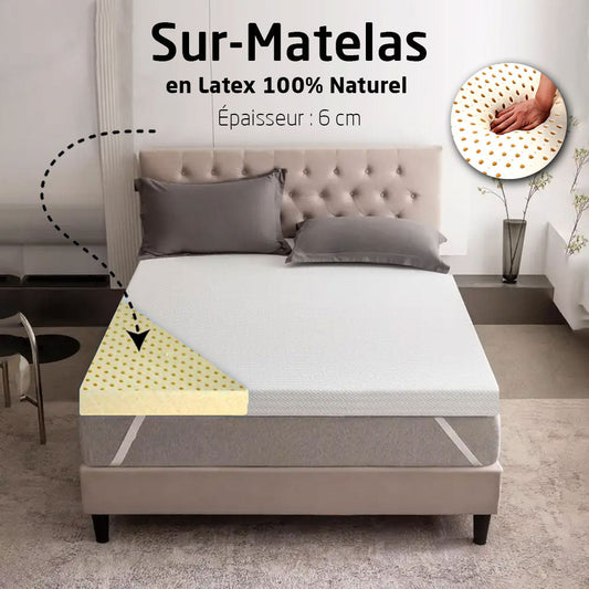 Sur-Matelas En Latex 100% Naturel Épaisseur 6 cm