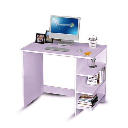 Bureau Junior Avec 3 Étagères De Rangement Couleur Mauve Clair