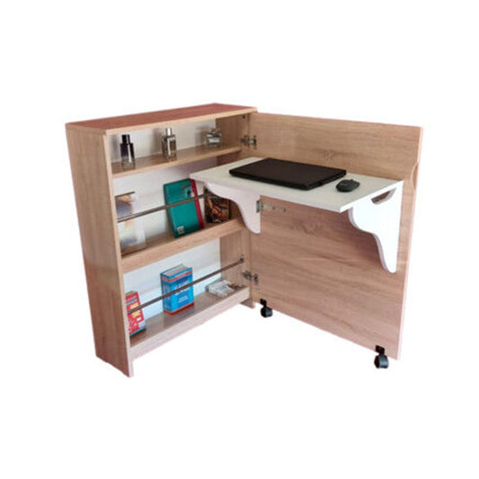 Bureau Pliable Compact Économiseur D’espace 2 En 1