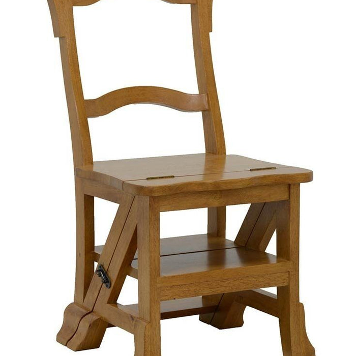 Chaise Escabeau en Bois Massif Naturel